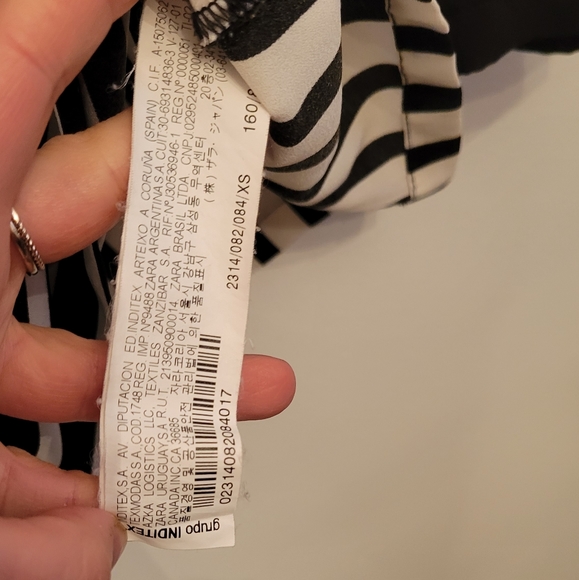 ZARA black & white striped blouse top - Picture 5 of 6